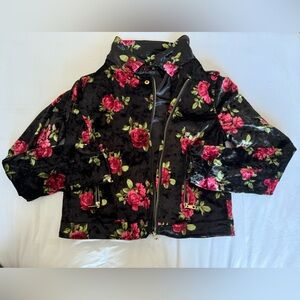 URBAN RETRO Velvet Floral Jacket Size Medium